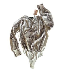 Missguided Snakeprint Wrap Body Suit Size 6